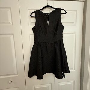 Lucy Paris Textured Black Mini Dress